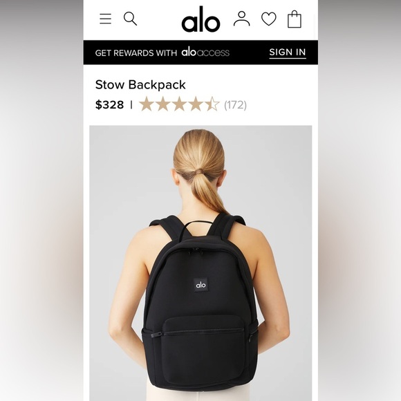 SOLD 🆕 ALO Yoga | Stow Backpack in Black - Picture 6 of 6